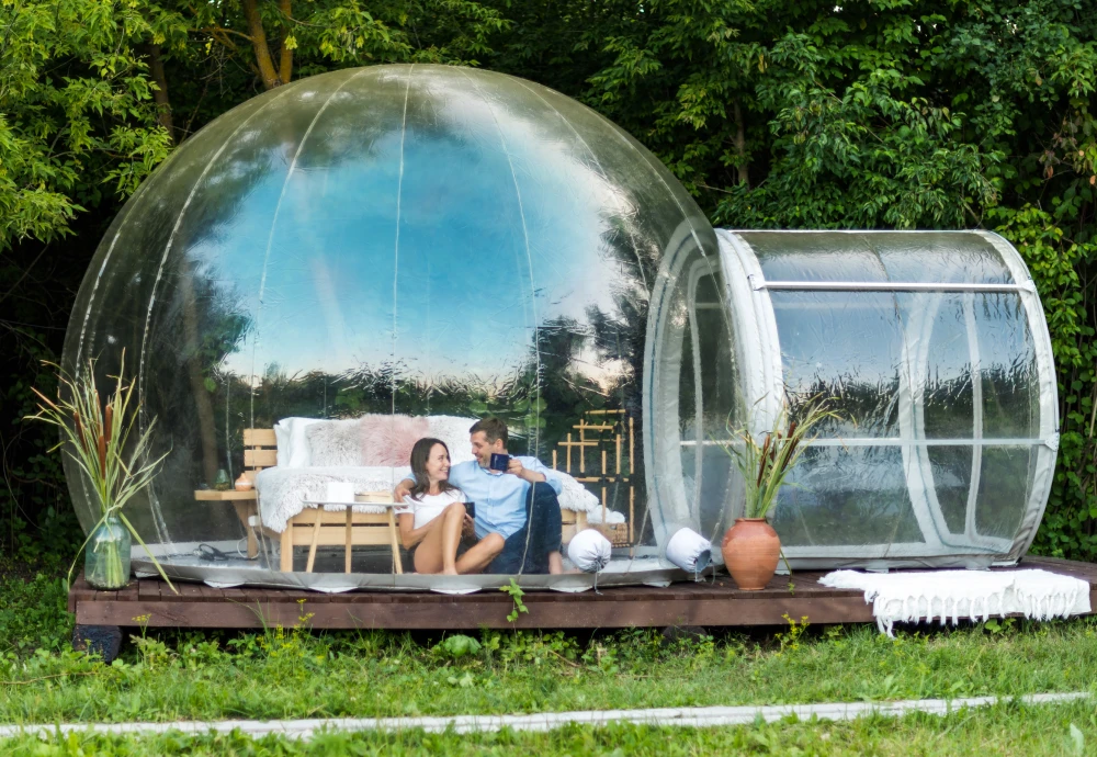 luxurious outdoor single tunnel inflatable bubble tent